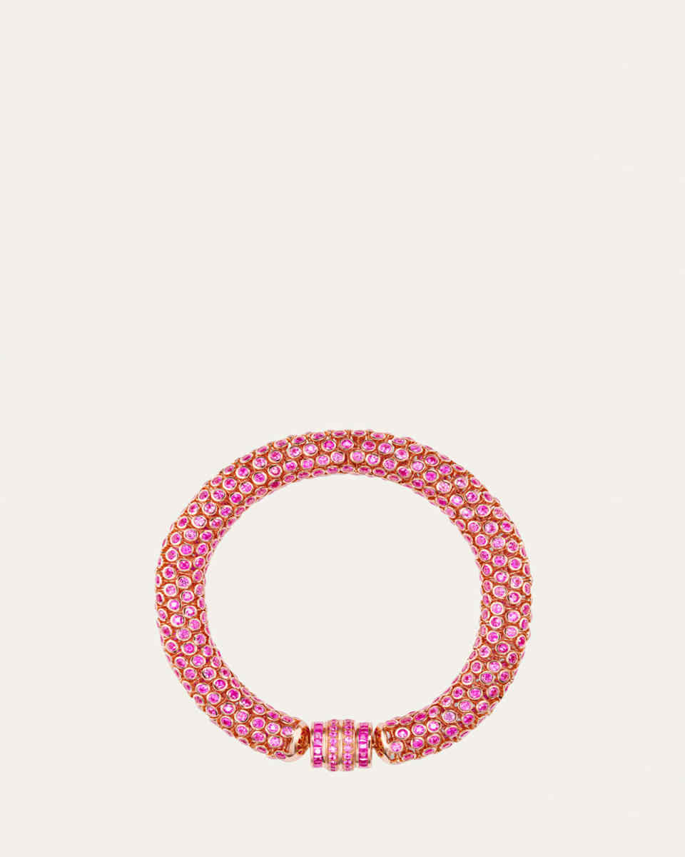 18K Rose Gold Dancing Queen Pink Sapphire Bracelet